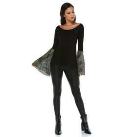 Quincey BD2352 Siyah Yeşil Kadın Bluz