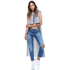 Quincey BD2371 Gri Melanj Kapüşonlu Kadın Sweatshirt