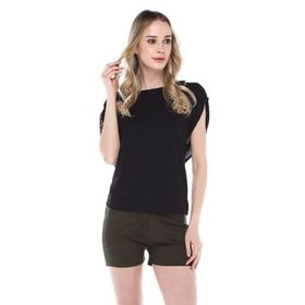 Quincey BDE2464 Kadın Siyah Sırt Detaylı Bluz