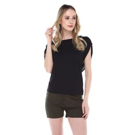 Quincey BDE2464 Kadın Siyah Sırt Detaylı Bluz
