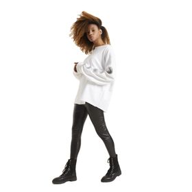 Quincey BDE2606 Beyaz Lame Kol Detay Kadın Sweatshirt