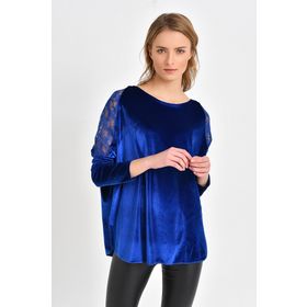 Quincey BDM2510 Omuz Detaylı Kadife Bluz