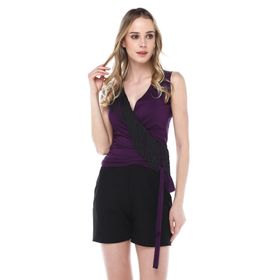 Quincey BDT2486 Kadın Mor Püskül Detaylı Anvelop Bluz