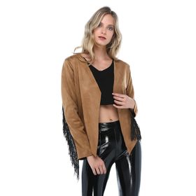Quincey CK2317 Camel Püsküllü Kadın Ceket