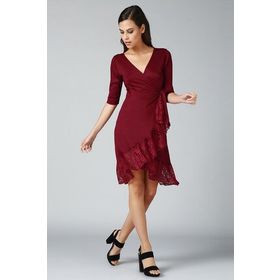 Quincey EB2484 Bordo Anvelop Kadın Elbise