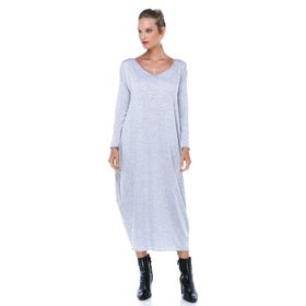 Quincey EB2654 Gri Melanj Geniş Kesim Elbise