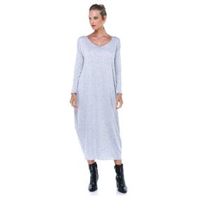 Quincey EB2654 Gri Melanj Geniş Kesim Elbise