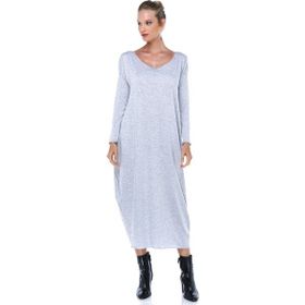 Quincey EB2654 Gri Melanj Geniş Kesim Elbise