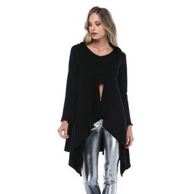 Quincey HK2408 Siyah Asimetrik Kadın Hırka