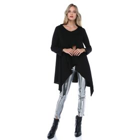 Quincey HK2408 Siyah Asimetrik Kadın Hırka