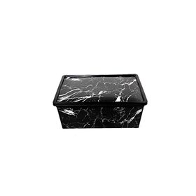 Qutu Trend Black Marble 10 lt Saklama Kutusu