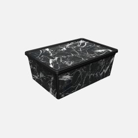 Qutu Trend Black Marble 10 lt Saklama Kutusu