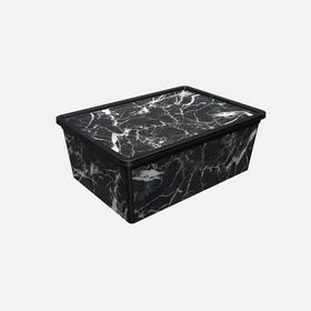 Qutu Trend Black Marble 10 lt Saklama Kutusu