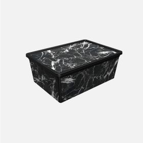Qutu Trend Black Marble 10 lt Saklama Kutusu