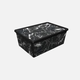Qutu Trend Black Marble 10 lt Saklama Kutusu