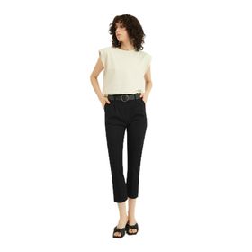 Quzu 21K70755 Siyah Beli Kemerli Kadın Pantolon