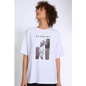 Quzu Beyaz Baskılı Kadın T-shirt