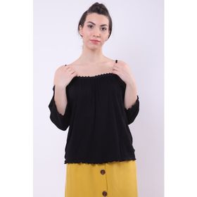Quzu İp Askılı Siyah Kadın Bluz