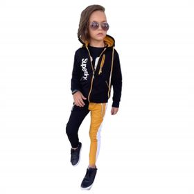 Quzucuk Kids Erkek Çocuk Fermuarlı Spor Günlük Sarı Takım