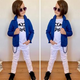 Quzucuk Kids Erkek Çocuk Mavi Ceketli Pantolon Takım