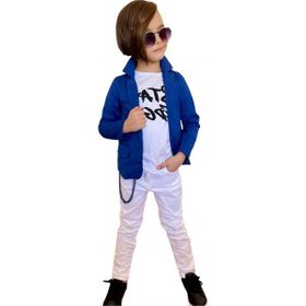 Quzucuk Kids Erkek Çocuk Mavi Ceketli Pantolon Takım