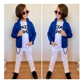 Quzucuk Kids Erkek Çocuk Mavi Ceketli Pantolon Takım