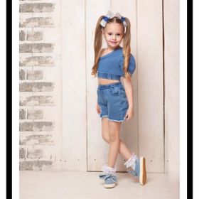 Quzucuk Kids Kız Çocuk Asimetrik Bluzlu Kot Takım