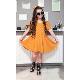 Quzucuk Kids Kız Çocuk Baharlık Hardal Elbise