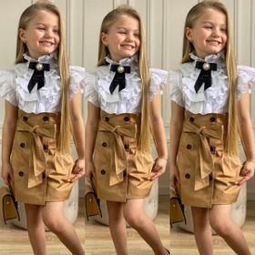 Quzucuk Kids Kız Çocuk Çantalı Krem Etekli Takım