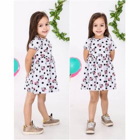 Quzucuk Kids Kız Çocuk Figürlü Gri Elbise