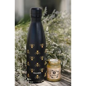 Qwetch QD2322 Arı Desenli Isı Yalıtımlı 500 ml Siyah Termos