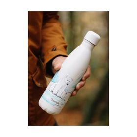 Qwetch QD3464 Kutup Ayısı Desenli Isı Yalıtımlı 500 ml Fildişi Termos