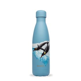 Qwetch QD3465 Penguen Desenli Isı Yalıtımlı 500 ml Açık Mavi Termos