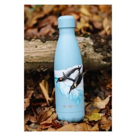 Qwetch QD3465 Penguen Desenli Isı Yalıtımlı 500 ml Açık Mavi Termos