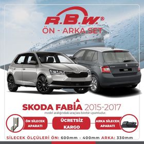 R.B.W 2014-2021 Skoda Fabia Ön ve Arka Silecek Seti