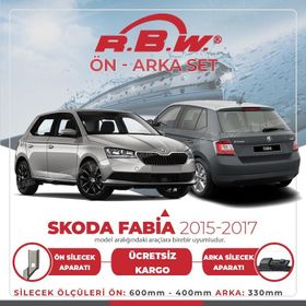 R.B.W 2014-2021 Skoda Fabia Ön ve Arka Silecek Seti