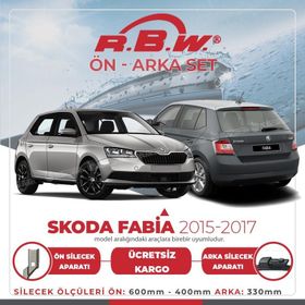 R.B.W 2014-2021 Skoda Fabia Ön ve Arka Silecek Seti