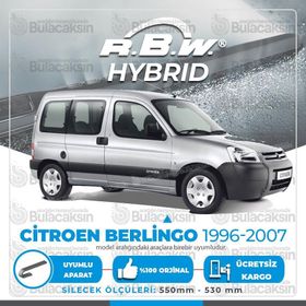 R.B.W Citroen Berlingo Ön 1996-2007 Hibrit Silecek Takımı