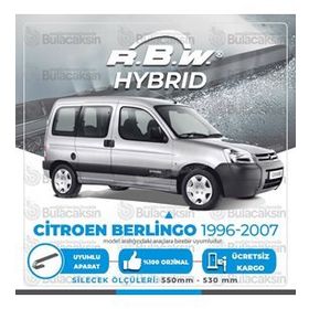 R.B.W Citroen Berlingo Ön 1996-2007 Hibrit Silecek Takımı