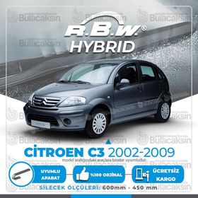 R.B.W Citroen C3 HB Ön 2002-2009 Hibrit Silecek Takımı