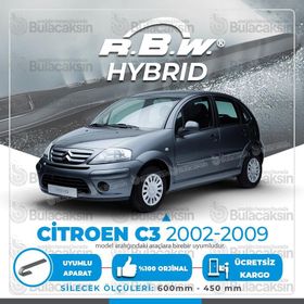 R.B.W Citroen C3 HB Ön 2002-2009 Hibrit Silecek Takımı