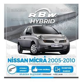 R.B.W Nissan Micra 2005-2010 Hibrit Ön Silecek Takımı