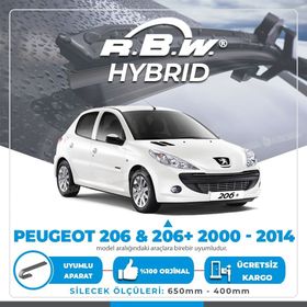 R.B.W Peugeot 206 2000-2014 Ön Hybrid Silecek Takımı