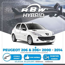 R.B.W Peugeot 206 2000-2014 Ön Hybrid Silecek Takımı