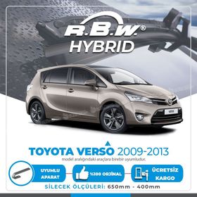 R.B.W Toyota Verso 2009-2013 Ön Hybrid Silecek Takımı