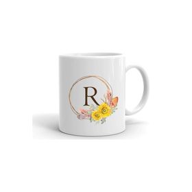 R Harfi Baskılı Seramik Kupa