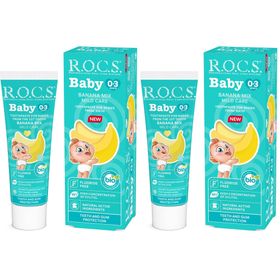 R.O.C.S. Baby 0-3 Yaş Muz Püresi Tadında 2x45 gr Bebek Diş Macunu