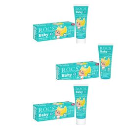 R.O.C.S. Baby 0-3 Yaş Muz Püresi Tadında 3x45 gr Bebek Diş Macunu
