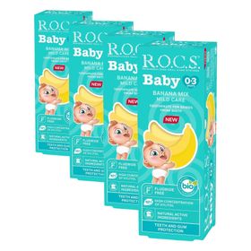 R.O.C.S. Baby 0-3 Yaş Muz Püresi Tadında 4x45 gr Bebek Diş Macunu