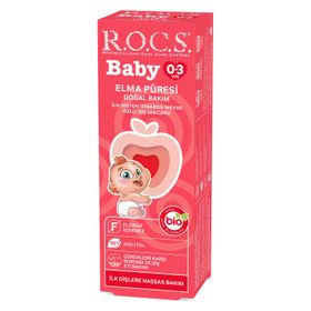 R.O.C.S. Baby 45 gr 0-3 Yaş Elma Püresi Tadında Florürsüz Bebek Diş Macunu
